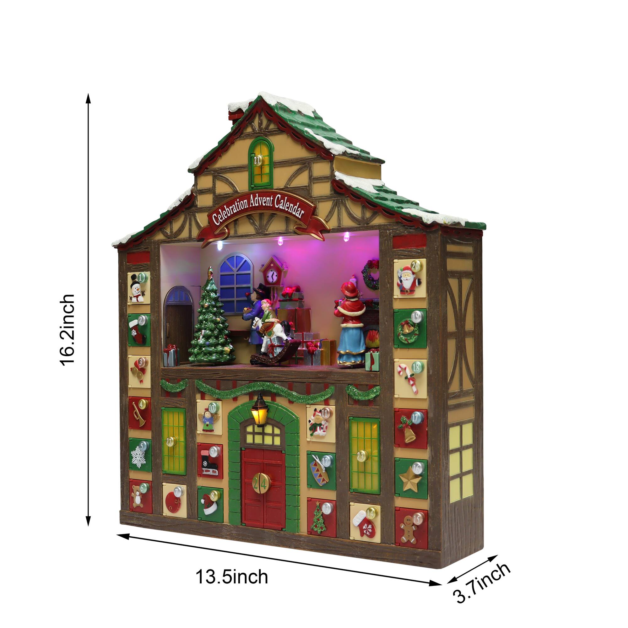 Moments in Time 16.3" Animated Advent Calendar Décor